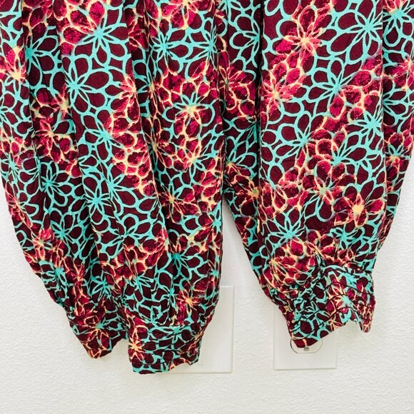 Anthropologie Women's Printed Smocked Button Front Lounge Jumpsuit  SZ LG - Picture 6 of 15